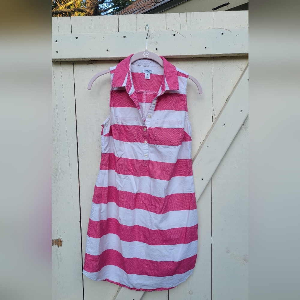 Pink And White Polo Dress